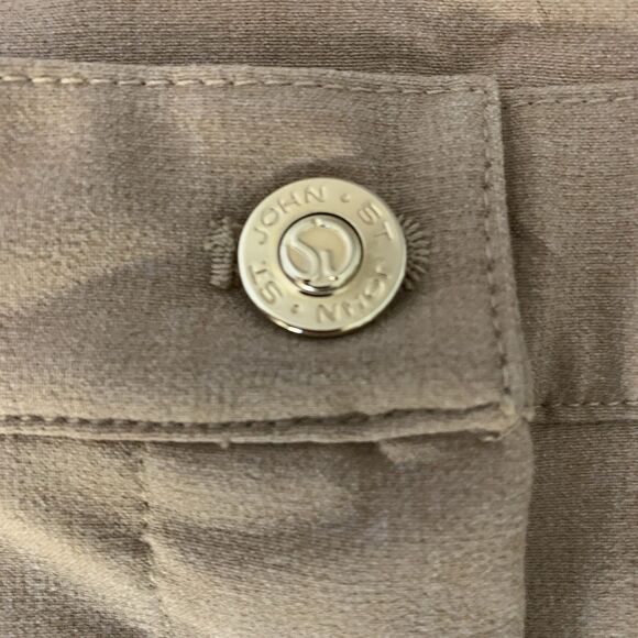 St John Sport by Marie Gray Tan Pants Womens Size 2 Stretch Career Casual Logo - Picture 7 of 11